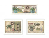 Set Of Three Garden Bath 1 White Framed Print Bathroom Wall Art - Homeroots - Flyclothing LLC