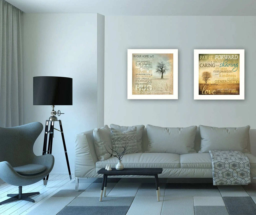 Set Of Two Meaning 1 White Framed Print Wall Art - Homeroots - Flyclothing LLC