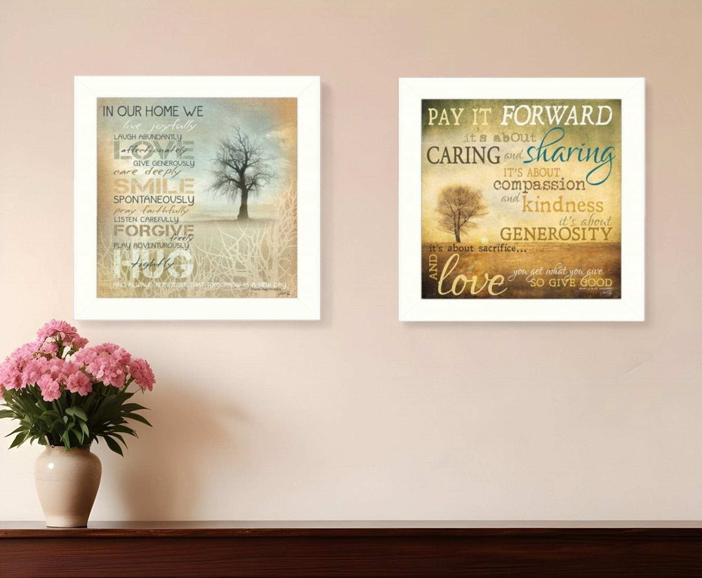 Set Of Two Meaning 1 White Framed Print Wall Art - Homeroots - Flyclothing LLC