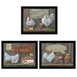 Set Of Three Farmers Market Black Framed Print Wall Art - Homeroots - Flyclothing LLC