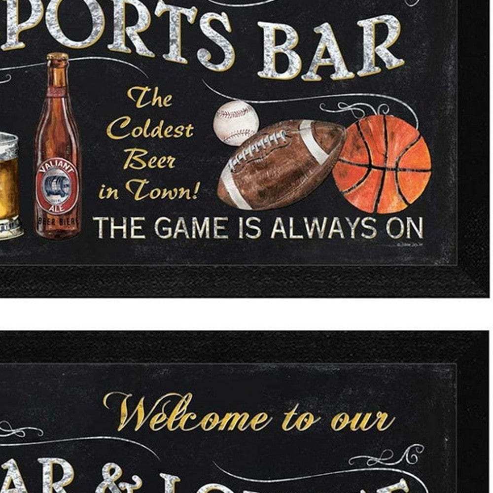 Set Of Two Sports Bar Black Framed Print Wall Art - Homeroots - Flyclothing LLC