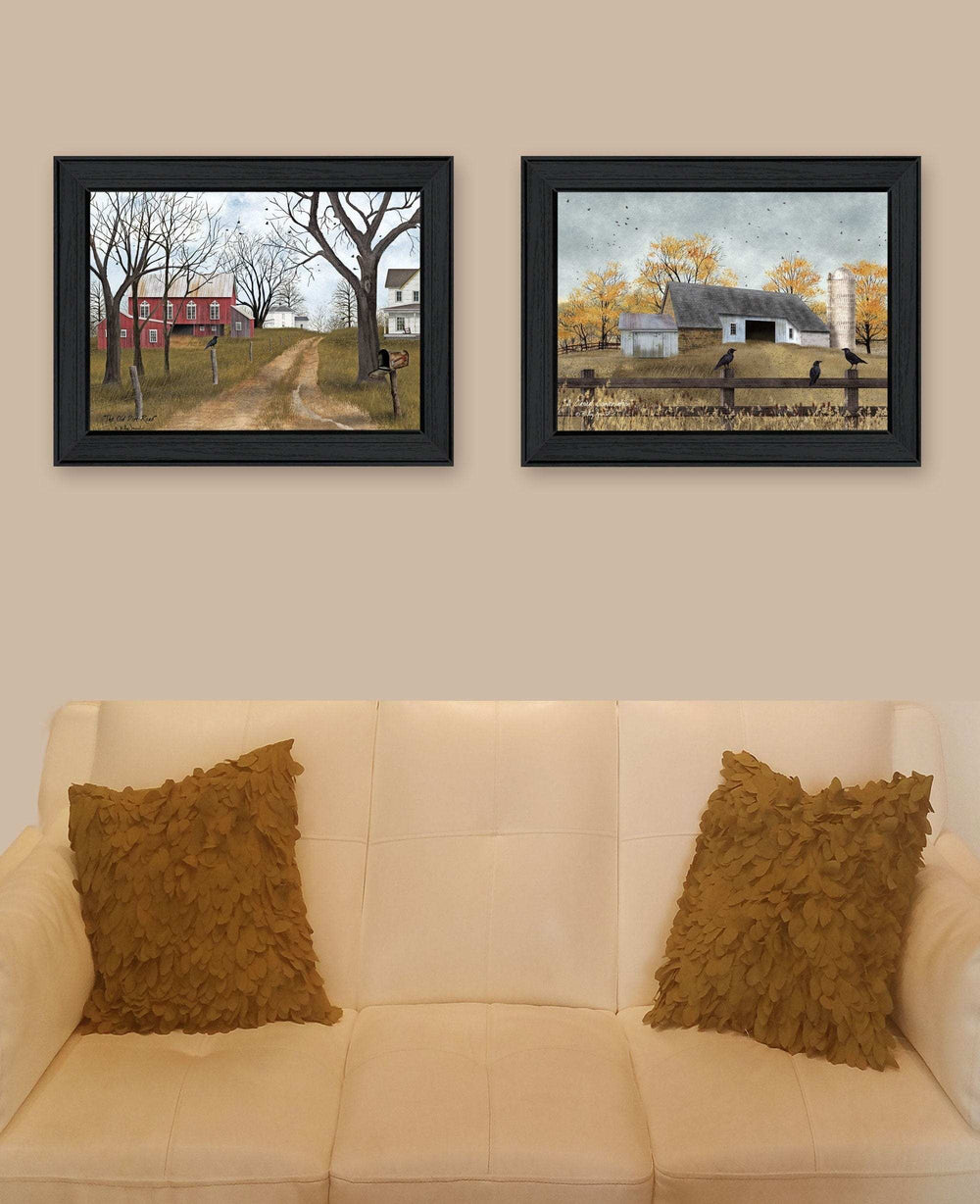 Set Of Two Country Roads 3 Black Framed Print Wall Art - Homeroots - Flyclothing LLC
