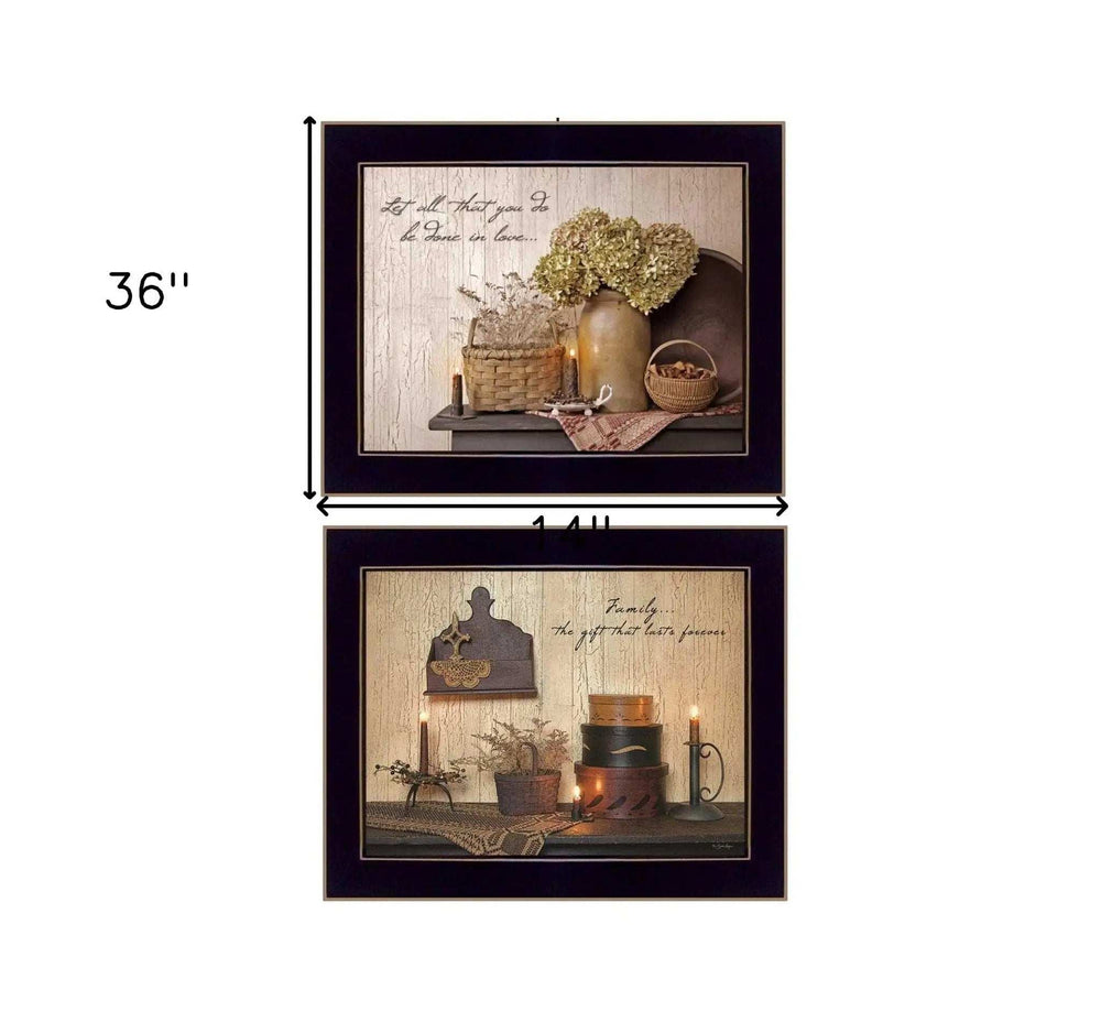 Set Of Two Keepsake Treasures Black Framed Print Wall Art - Homeroots - Flyclothing LLC