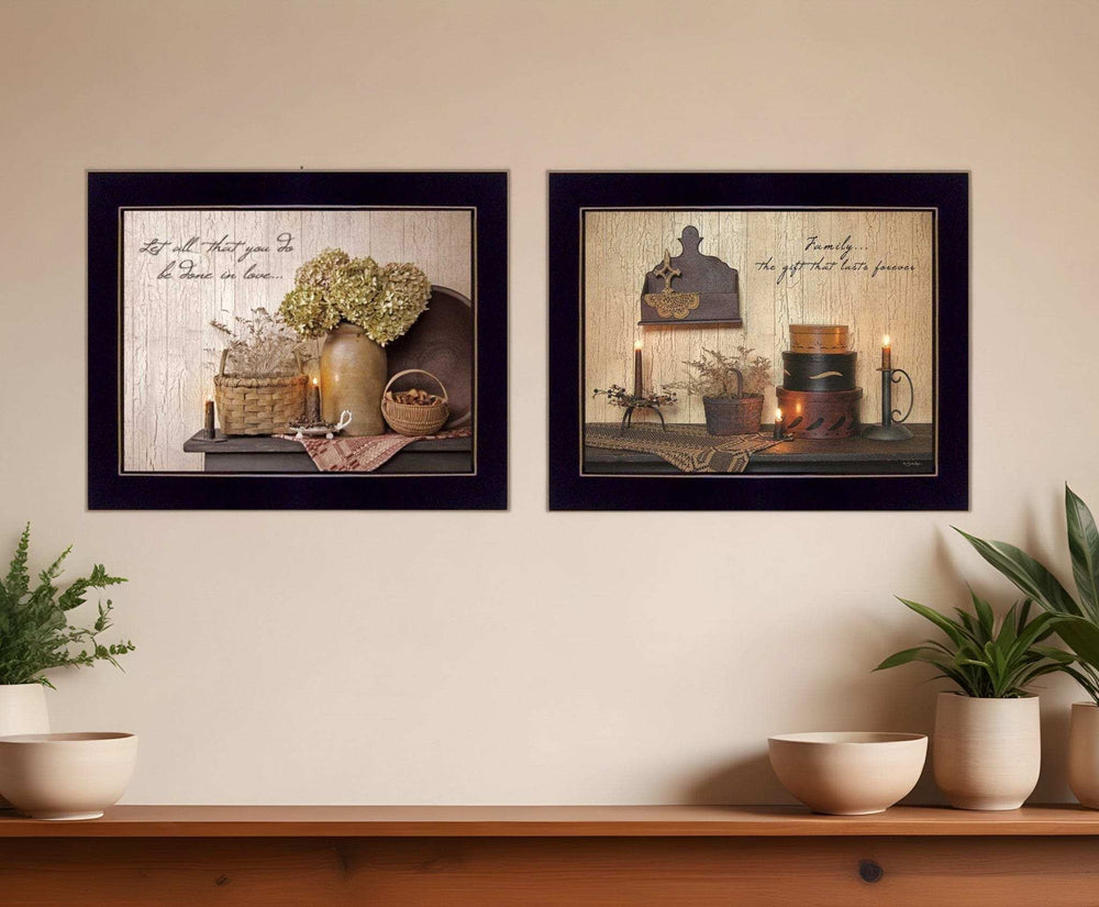 Set Of Two Keepsake Treasures Black Framed Print Wall Art - Homeroots - Flyclothing LLC