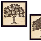 Set Of Two Family Trees Black Framed Print Wall Art - Homeroots - Flyclothing LLC