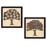 Set Of Two Family Trees Black Framed Print Wall Art - Homeroots - Flyclothing LLC