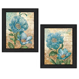 Set Of Two Paris Floral Postcard Black Framed Print Wall Art - Homeroots - Flyclothing LLC