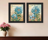 Set Of Two Paris Floral Postcard Black Framed Print Wall Art - Homeroots - Flyclothing LLC