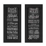 Set Of Two Family and House Rules Black Framed Print Wall Art - Homeroots - Flyclothing LLC