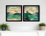 Set Of Two The Lake is Calling Black Framed Print Wall Art - Homeroots - Flyclothing LLC