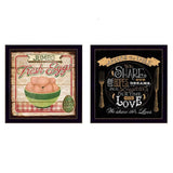 Set Of Two Around the Table Black Framed Print Wall Art - Homeroots - Flyclothing LLC