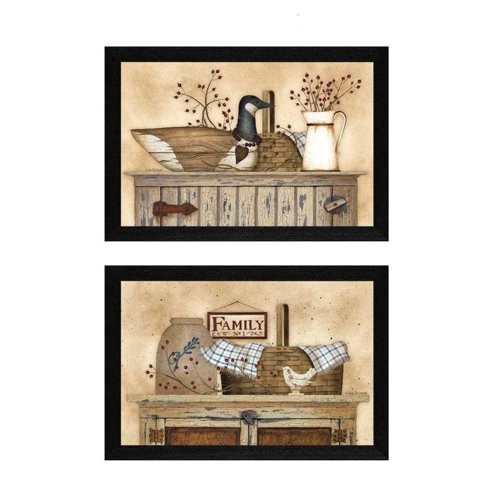 Set Of Two Rustic Still Life Black Framed Print Wall Art - Homeroots - Flyclothing LLC