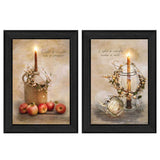 Set Of Two Light a Candle Black Framed Print Wall Art - Homeroots - Flyclothing LLC