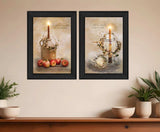 Set Of Two Light a Candle Black Framed Print Wall Art - Homeroots - Flyclothing LLC