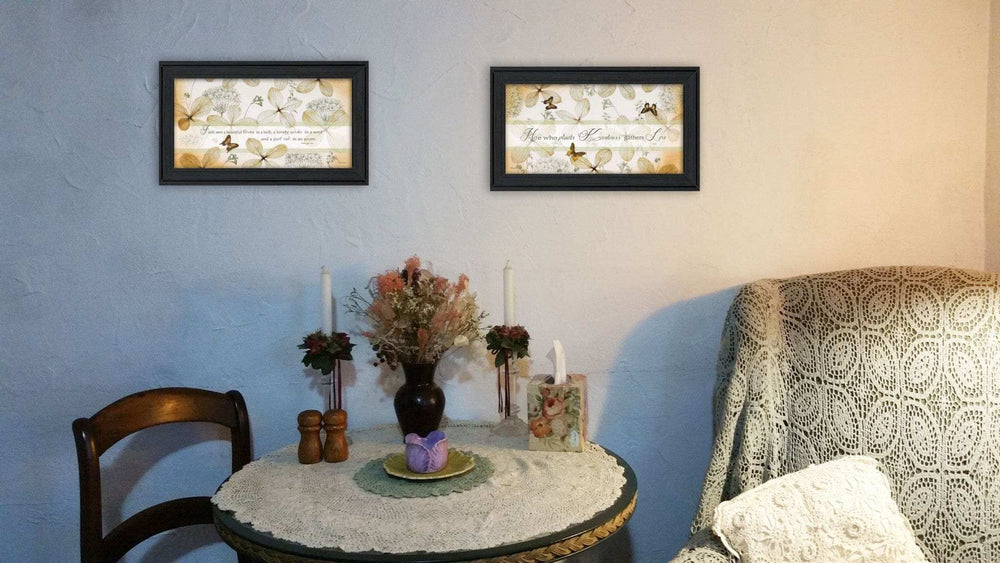 Set Of Two Plant Kindness Black Framed Print Wall Art - Homeroots - Flyclothing LLC