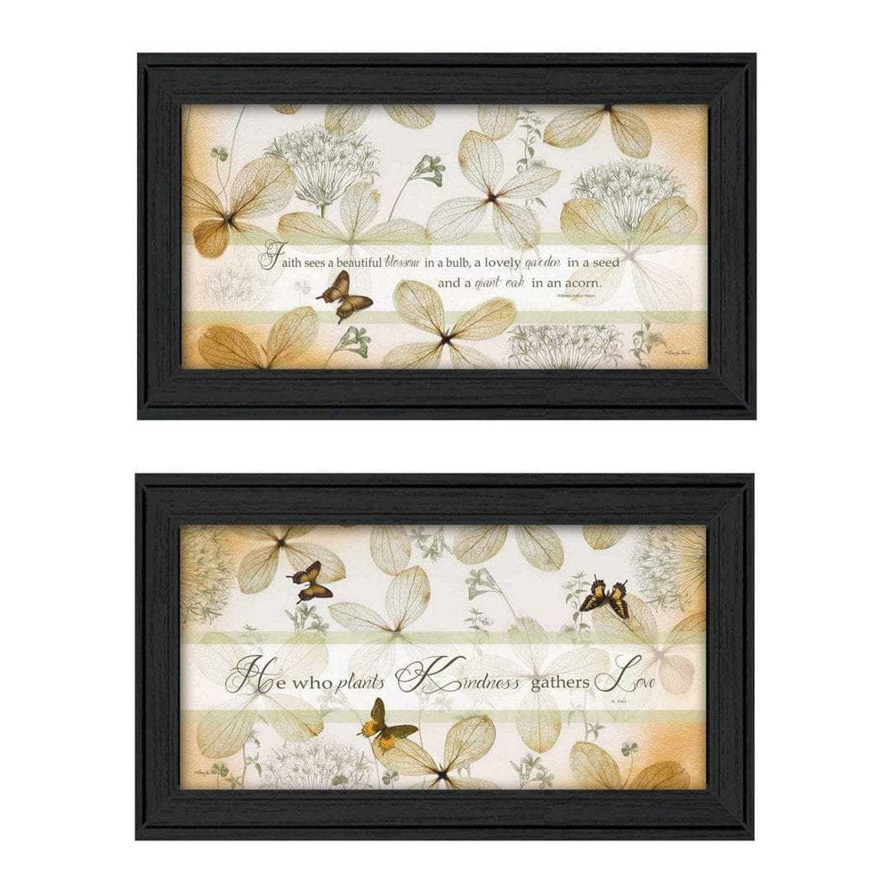 Set Of Two Plant Kindness Black Framed Print Wall Art - Homeroots - Flyclothing LLC