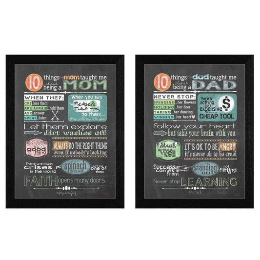 Set Of Two Reminders from Mom and Dad Black Framed Print Wall Art - Homeroots - Flyclothing LLC