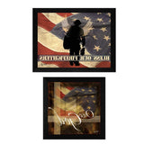 Set Of Two Firefighters One Nation Black Framed Print Wall Art - Homeroots - Flyclothing LLC