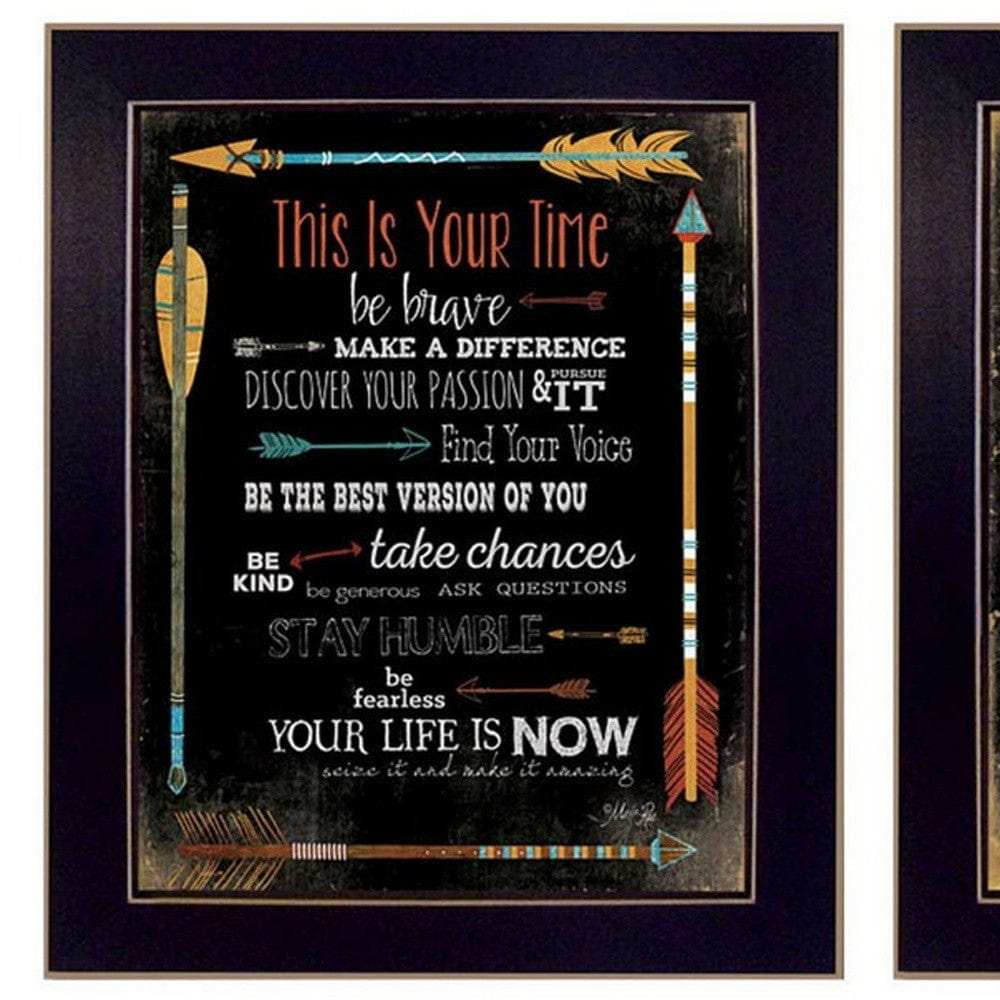 Set Of Two Arrows II Black Framed Print Wall Art - Homeroots - Flyclothing LLC