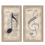Set Of Two Musical NotesBrown Framed Print Wall Art - Homeroots - Flyclothing LLC