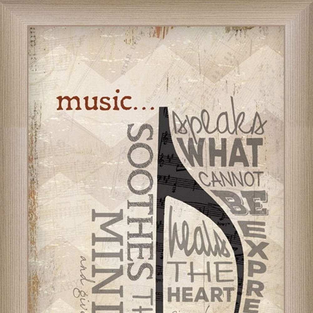 Set Of Two Musical NotesBrown Framed Print Wall Art - Homeroots - Flyclothing LLC