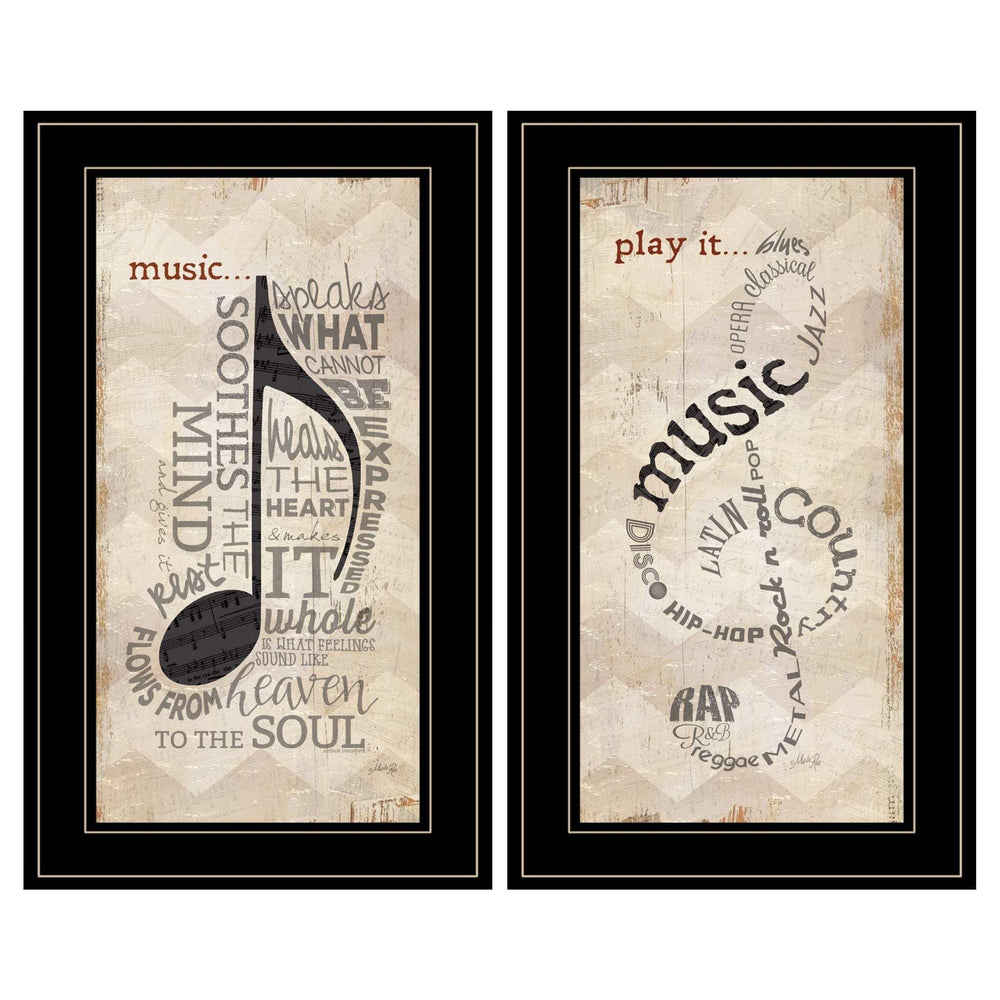 Set Of Two Music 6 Black Framed Print Wall Art - Homeroots - Flyclothing LLC