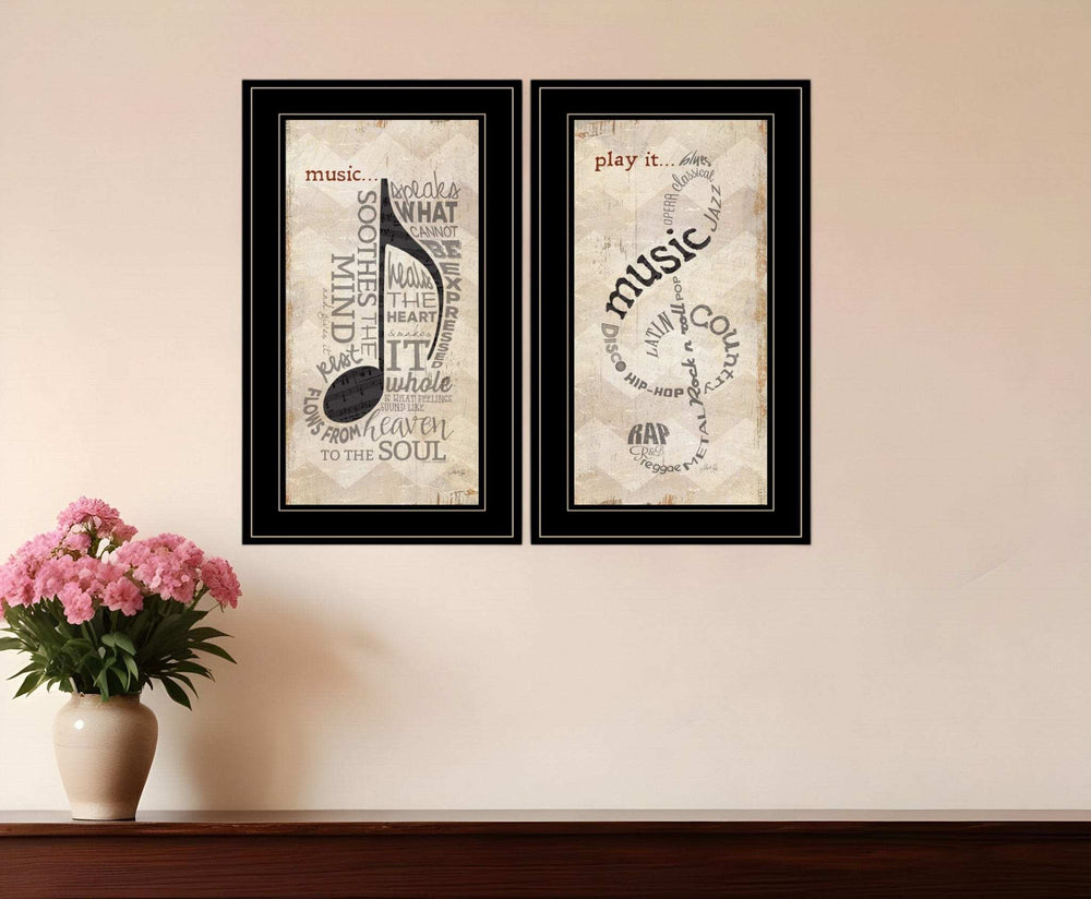 Set Of Two Music 6 Black Framed Print Wall Art - Homeroots - Flyclothing LLC