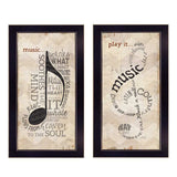 Set Of Two Musical Notes Black Framed Print Wall Art - Homeroots - Flyclothing LLC