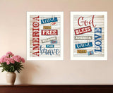 Set Of Two American 3 White Framed Print Wall Art - Homeroots - Flyclothing LLC