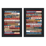 Set Of Two America Proud I Black Framed Print Wall Art - Homeroots - Flyclothing LLC