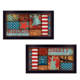 Set Of Two Liberty and Freedom Black Framed Print Wall Art - Homeroots - Flyclothing LLC