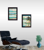 Set Of Two Live In The Moment Beachy Black Framed Print Wall Art - Homeroots - Flyclothing LLC