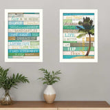 Set Of Two Live in the Present White Framed Print Wall Art - Homeroots - Flyclothing LLC
