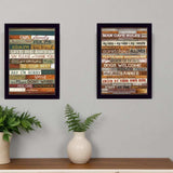 Set Of Two Family and Man Cave Rules 1 Black Framed Print Wall Art - Homeroots - Flyclothing LLC