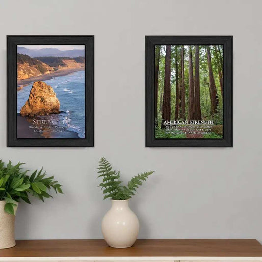 Set Of Two Strength 1 Black Framed Print Wall Art - Homeroots - Flyclothing LLC