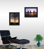 Set Of Two Passion and Teamwork Black Framed Print Wall Art - Homeroots - Flyclothing LLC