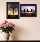 Set Of Two Passion and Teamwork Black Framed Print Wall Art - Homeroots - Flyclothing LLC
