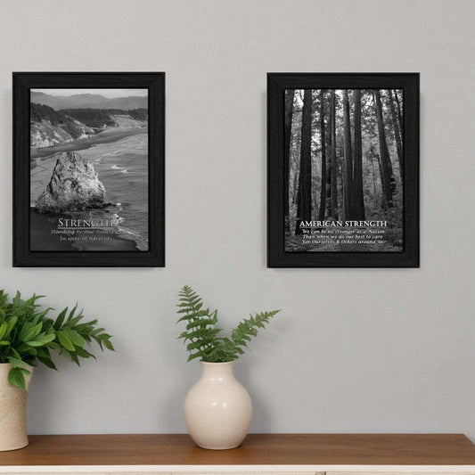 Set Of Two Strength 2 Black Framed Print Wall Art - Homeroots - Flyclothing LLC