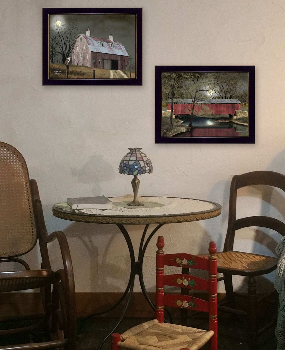 Set Of Two Midnight Moon Black Framed Print Wall Art - Homeroots - Flyclothing LLC