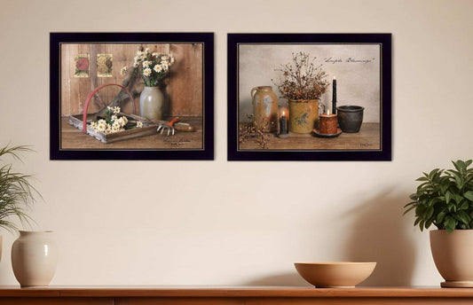 Set Of Two Simple Blessings Black Framed Print Wall Art - Homeroots - Flyclothing LLC