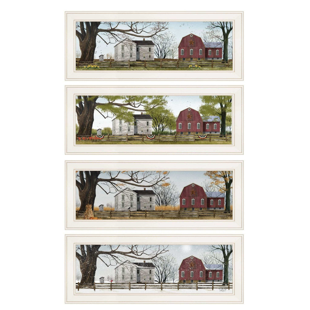 Set Of Four Four Seasons Collection II 1 White Framed Print Wall Art - Homeroots - Flyclothing LLC