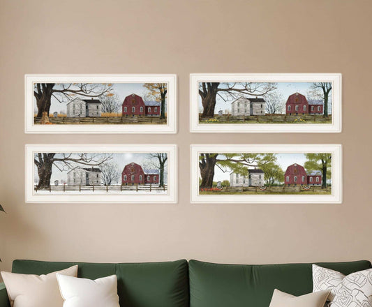 Set Of Four Four Seasons Collection II 1 White Framed Print Wall Art - Homeroots - Flyclothing LLC