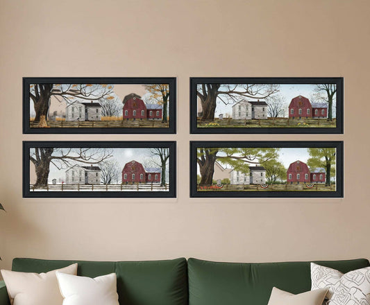 Set Of Four Four Seasons Collection II 2 Black Framed Print Wall Art - Homeroots - Flyclothing LLC