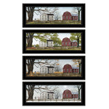 Set Of Four Four Seasons Collection II 3 Black Framed Print Wall Art - Homeroots - Flyclothing LLC