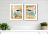 Set Of Two Beach Please White Framed Print Wall Art - Homeroots - Flyclothing LLC