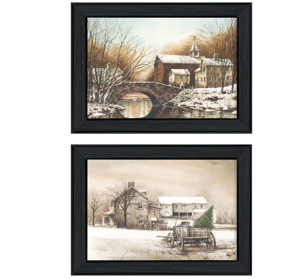Set Of Two Winter Reflections Black Framed Print Wall Art - Homeroots - Flyclothing LLC