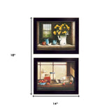 Set Of Two Tea Apples and Strawberries Black Framed Print Kitchen Wall Art - Homeroots - Flyclothing LLC