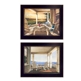 Set Of Two Veranda Views Black Framed Print Wall Art - Homeroots - Flyclothing LLC