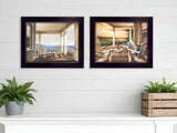 Set Of Two Veranda Views Black Framed Print Wall Art - Homeroots - Flyclothing LLC