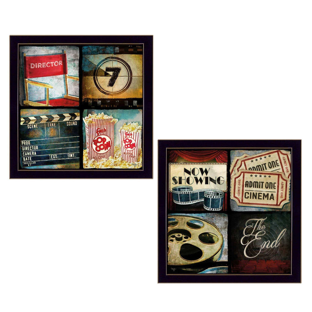 Set Of Two At The Movies Black Framed Print Wall Art - Homeroots - Flyclothing LLC